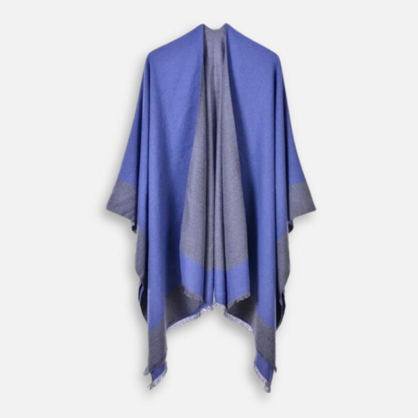 cape poncho bleu