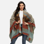 poncho femme motifs ethniques