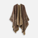 Poncho féminin motif fleur