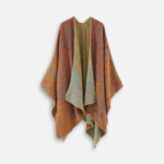 Poncho élégant motif floral