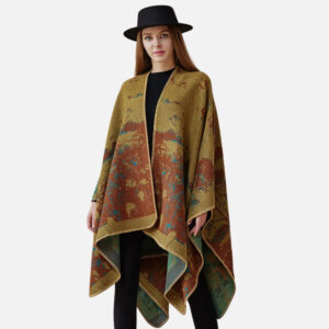 Cape Poncho Long Femme en cachemire