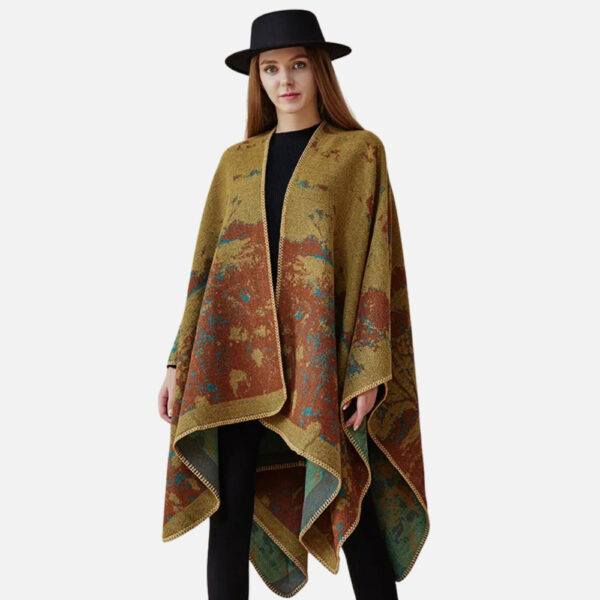 Cape Poncho Long Femme en cachemire