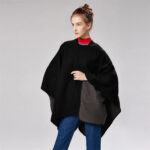 poncho noir élégant