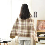 Stylish plaid pattern poncho