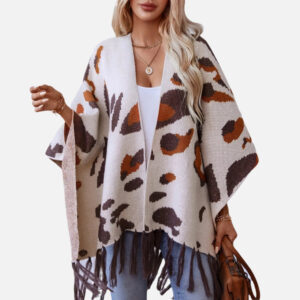 cape poncho à franges