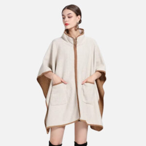 manteau poncho zippé
