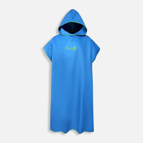 poncho microfibre bleu
