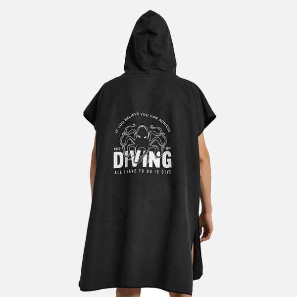 Poncho Surf Noir élégant