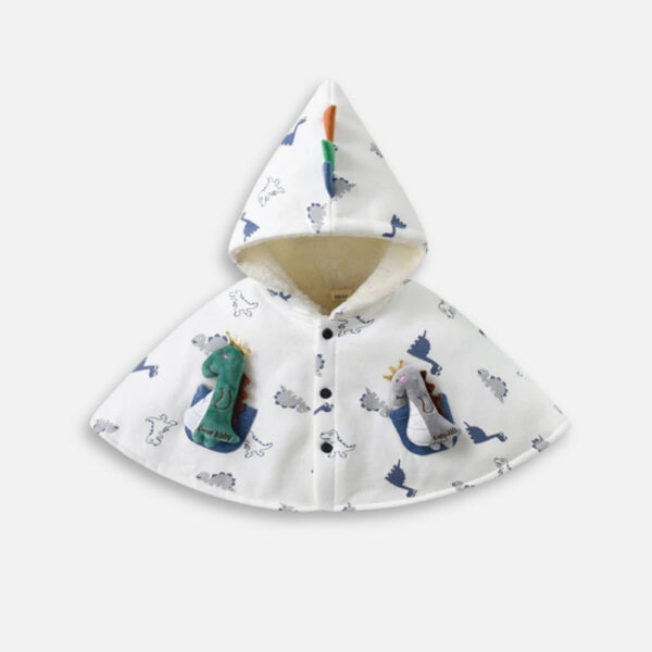 poncho bébé dinosaure en coton