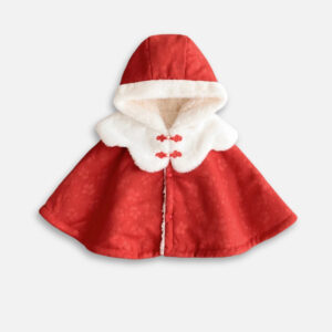 Poncho chaud rouge pour bébé