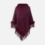 poncho coton fourrure