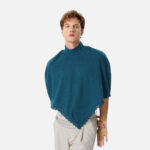 Poncho Court couleur turquoise