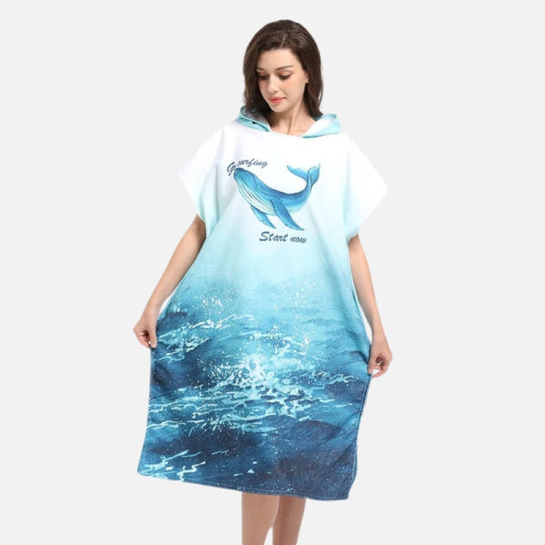 Poncho de bain bleu
