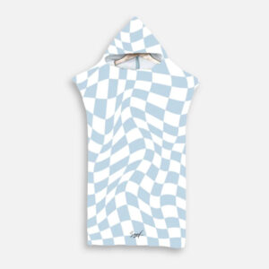 poncho de bain damier bleu