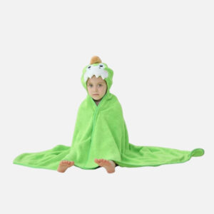 Poncho De Bain Dinosaure Vert
