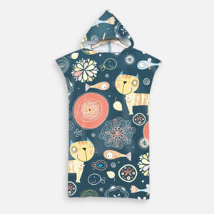 poncho de bain enfant chat poisson