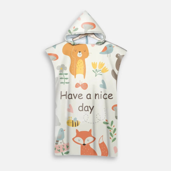 poncho de bain enfant joyeux