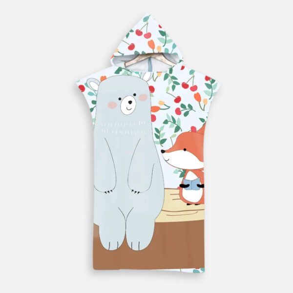 poncho de bain enfant ours et renard