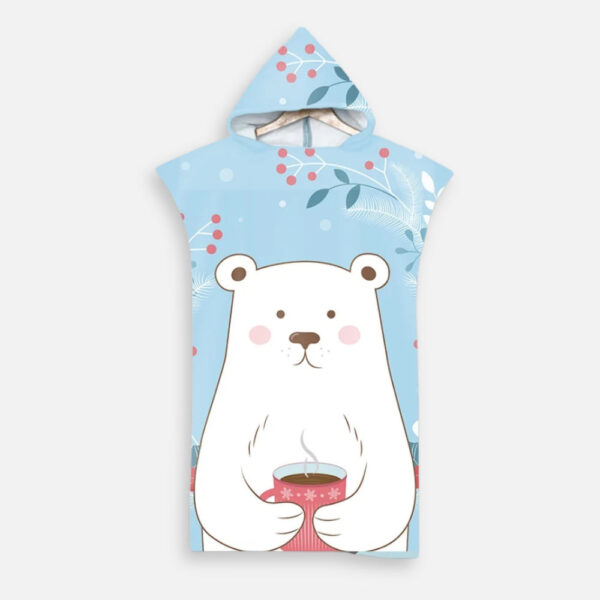 Poncho De Bain Enfant Ours et Chocolat Chaud