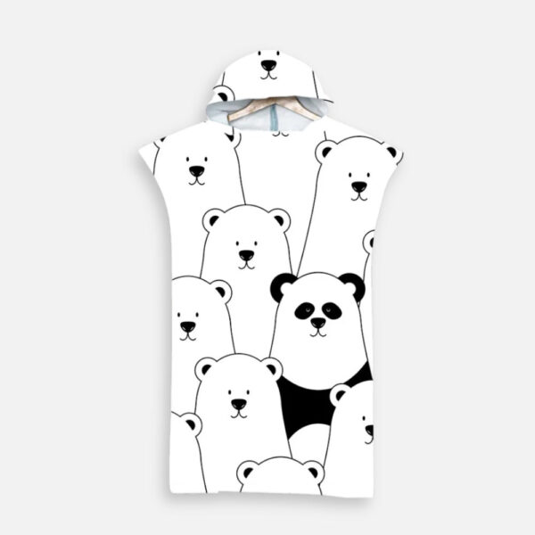 poncho de bain enfant ours et panda