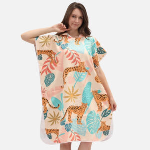 poncho de bain léopard