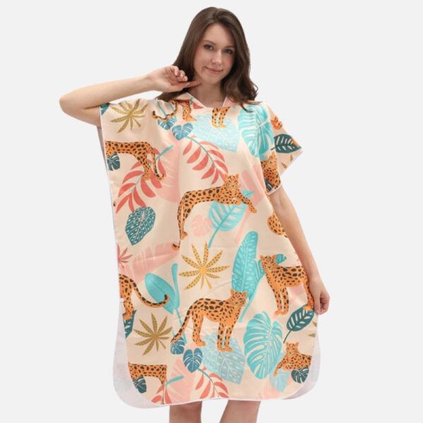 poncho de bain léopard