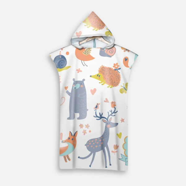 poncho bain enfants animaux forêt