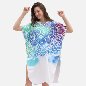 Poncho de bain blanc méditatif