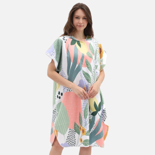 Poncho De Bain Plantes et Feuilles