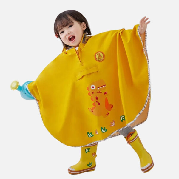 poncho dinosaure jaune