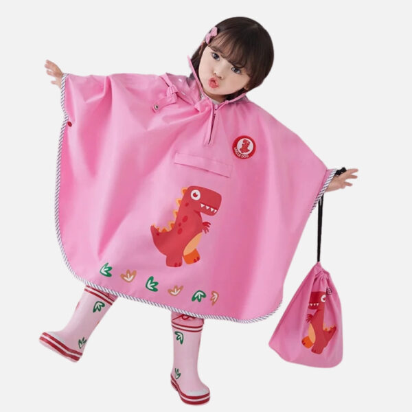 Poncho De Pluie Dinosaure Rose