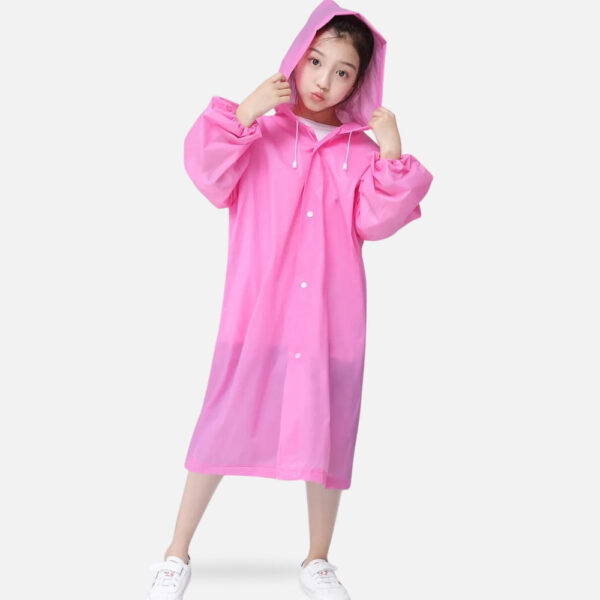 poncho pluie enfant rose