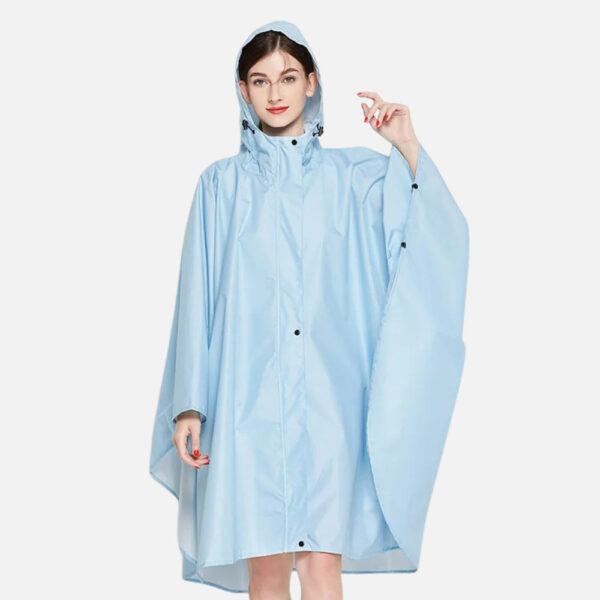 poncho de pluie femme bleu clair