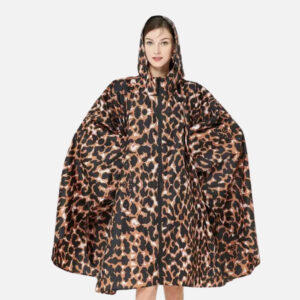 Poncho de pluie imprimé léopard