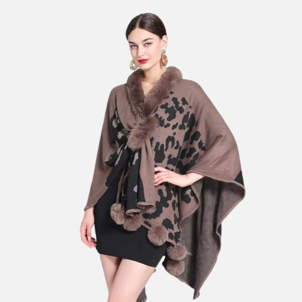 poncho femme tacheté