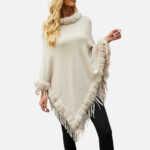 poncho franges luxueux