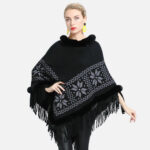 Poncho chaud avec franges