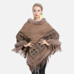 Flocons sur cape poncho