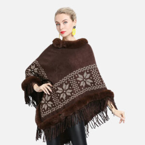 Cape Poncho Fourrure Flocons
