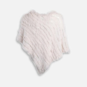 poncho luxueux en fourrure de lapin