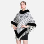poncho doux fourrure