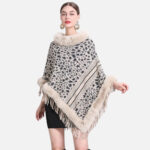 poncho élégant en fourrure