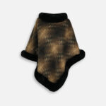 poncho fourrure marron élégant