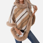 Poncho fourrure rayure