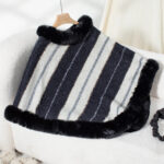 Poncho hiver à rayures