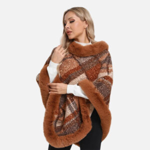 poncho fourrure élégant
