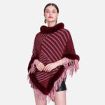 poncho élégant fourrure