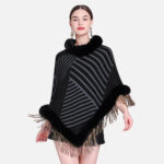 poncho femme rayures