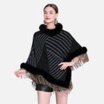 poncho chic rayures