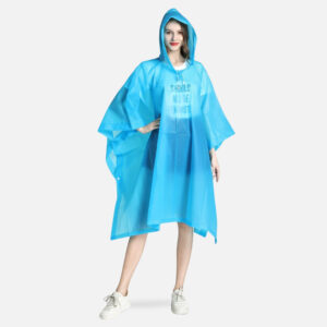 cape poncho imperméable bleu